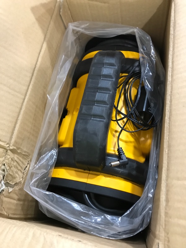 Photo 2 of DEWALT DXAEPS14 1600 Peak Battery Amp 12V Automotive Jump Starter/Power Station with 500 Watt AC Power Inverter, 120 PSI Digital Compressor, and USB Power , Yellow