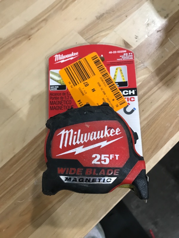 Photo 2 of 25' Milwaukee Magnetic Wide Blade Tape Measure