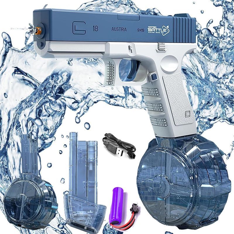 Photo 1 of Automatic Electric Water Gun with 32 Ft Range, Super 434CC+58CC Large Capacity Squirt Gun for Kids and Adults Outdoor Activities for Summer Swimming Pool and Beach Parties
