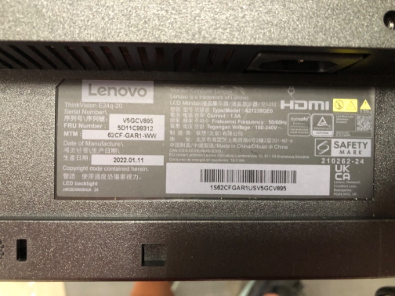 Photo 4 of ThinkVision 23.8 inch QHD Monitor - E24q-20
