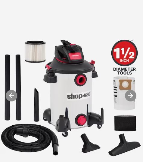 Photo 1 of **ALL WHEELS BROKEN** Shop-Vac 12-Gallons 6-HP Corded Wet/Dry Shop Vacuum with Accessories Included
