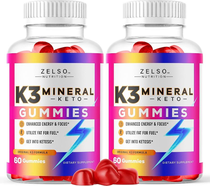 Photo 1 of (2 Pack) K3 Mineral Gummies by Zelso Nutrition, The Original K3 Formula Pills Now In Gummy, Advanced Vitamins Plus Multivitamin, 60 Day Supply
