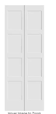 Photo 1 of ***DAMAGED - FOR PARTS - NONFUNCTIONAL***
CODEL DOORS 36 in. x 80 in. Solid Wood Primed White Unfinished MDF 4-Panel Bi-Fold Door with Hardware