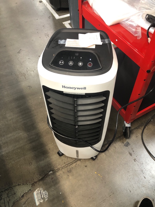 Photo 1 of **PARTS ONLY, NON-FUNCTIONAL** Honeywell 194 CFM Compact Spot Fan & Humidifier, Indoor Portable Evaporative Air Cooler, (White) 29.6"