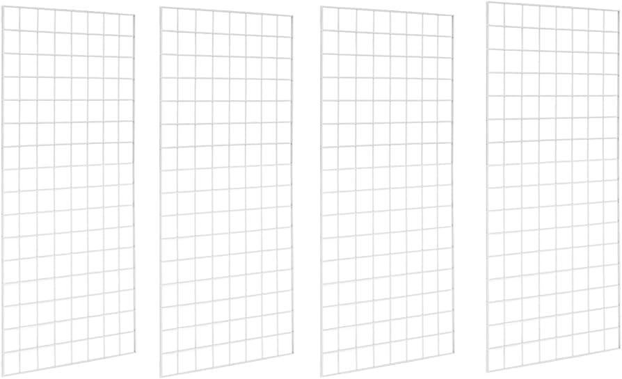 Photo 1 of 7RiversART Grid Wall Commercial Grade Gridwall Panels – Heavy Duty Grid Panel for Any Retail Display Wall Grid 2' Width x 4' Height, White (Pack of 4)