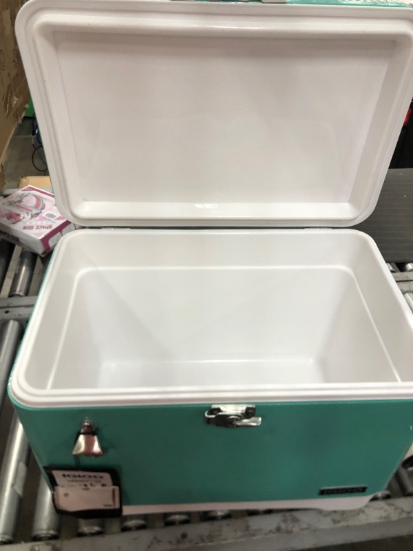 Photo 3 of Igloo 54 Qt Steel Belted Legacy Stainless Steel Cooler with Bottle Opener Teal