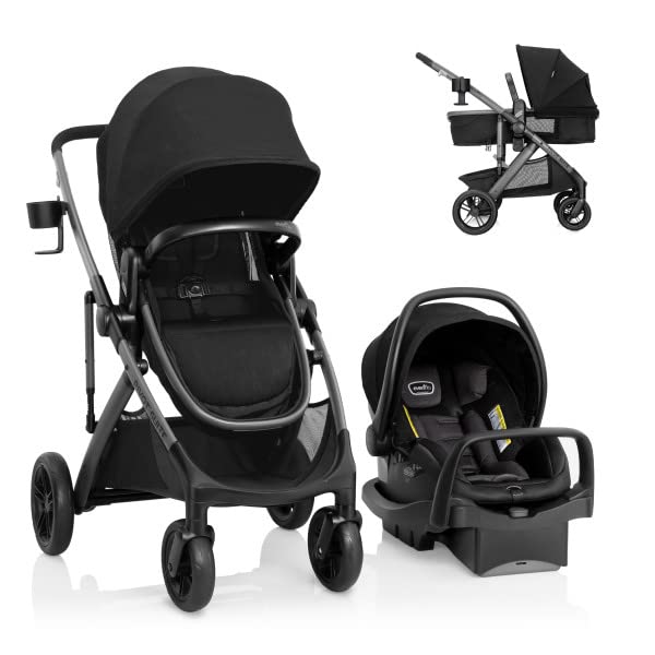 Photo 1 of (PARTS ONLY)Evenflo Pivot Suite Travel System with LiteMax Infant Car Seat with Anti-Rebound Bar Dunloe Black
