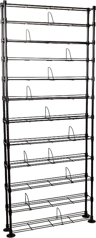 Photo 1 of Atlantic Maxsteel 12 Tier Shelving - Heavy Gauge Steel Wire Shelving for 864 CD/450 DVD/Blu-Ray/Games in Gunmetal & Mitsu 5-Tier Media Rack - 130 CD or 90 DVD/BluRay/Games in Clear Smoke Finish Gunmetal Modern Shelving + Media Rack