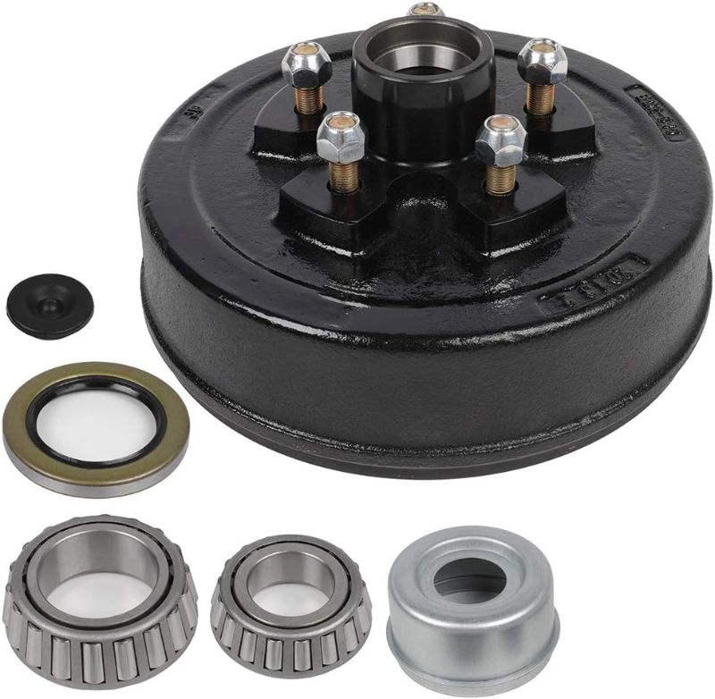 Photo 1 of (USED) ECCPP Black Boat Trailer Brake Drum Hub Kit 10 x 2 1/4 5 Bolt 1 1/16 x 1 3/8 44649 x 68149 Fit for 3500lb
