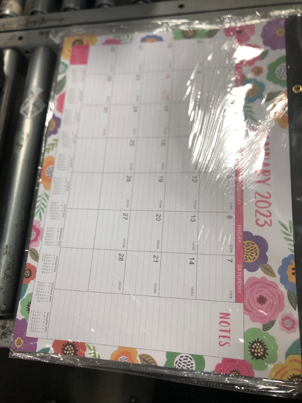 Photo 2 of Large Desk Calendar 2023 - 2023 Desk Calendar, 12 Monthly Large Desk/Wall Calendar 2-in-1, 22" x 17", JAN. 2023 - DEC.2023, Thick Paper with Corner Protectors, Large Ruled Blocks - Colorful Floral