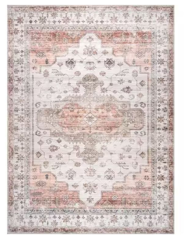 Photo 1 of  Banks Beige  6x9ft  . Machine Washable Faded Vintage Indoor Runner Rug
