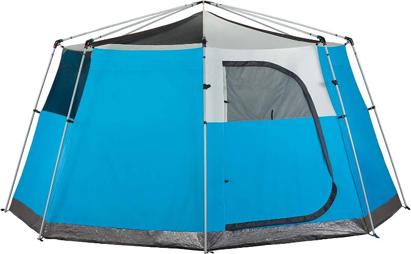 Photo 1 of Coleman Octagon 98 Camping Tent, 8-Person Weatherproof Family Tent with Included Rainfly, Carry Bag, Privacy Wall, and Strong Frame that can Withstand Winds up to 35 MPH