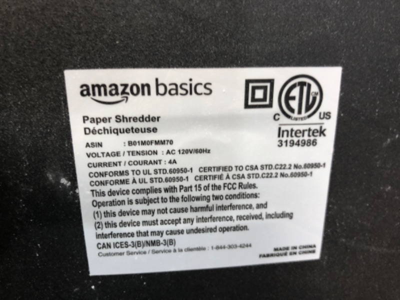 Photo 2 of Amazon Basics 15-Sheet Cross-Cut Paper, CD Credit Card Office Shredder 15 Sheet - original model Shredder