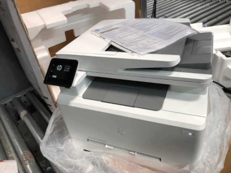 Photo 2 of HP Color LaserJet Pro M283fdw Wireless All-in-One Laser Printer, Remote Mobile Print, Scan & Copy, Duplex Printing, Works with Alexa (7KW75A), White