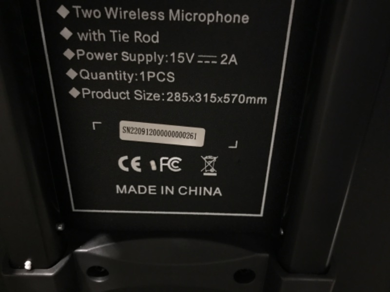 Photo 3 of MISSING MICROPHONES*Moukey Karaoke Machine, PA System Subwoofer, Portable Bluetooth Speaker w/ 2 Wireless Microphones, Lyrics Display Holder, Party Lights & Echo/Treble/Bass Adjustment, Support TWS/REC/AUX/MP3/USB/TF/FM 10" Subwoofer