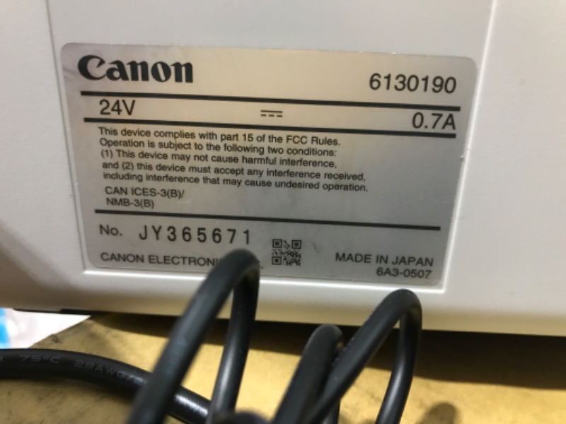 Photo 3 of *POWERS ON BUT CANT FULLY TEST** Canon imageFORMULA R40 Office Document Scanner For PC and Mac, Color Duplex Scanning, Easy Setup For Office Or Home Use, Includes Scanning Software R40 Document Scanner