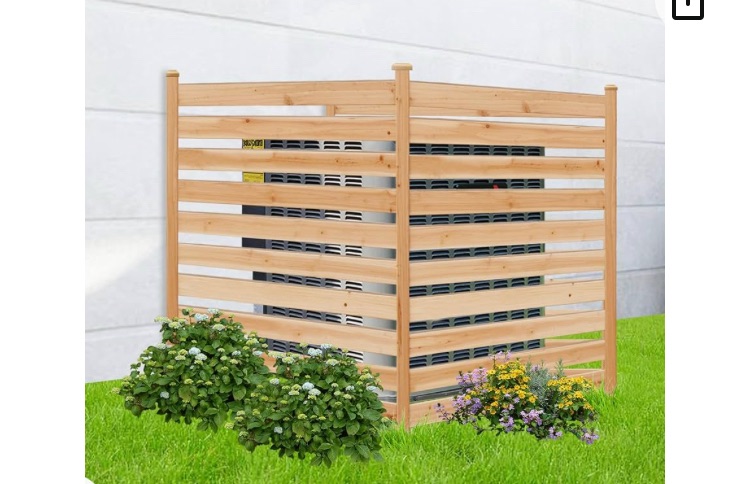 Photo 1 of *STOCK PHOTO JUST FOR REFERENCE*Xeeol Privacy Fence Screen Outdoor, Wood Air Conditioner Fence for Outside Units, Pool Equipment Trash Can Enclosure 38" W x 43" H, 3 Panels