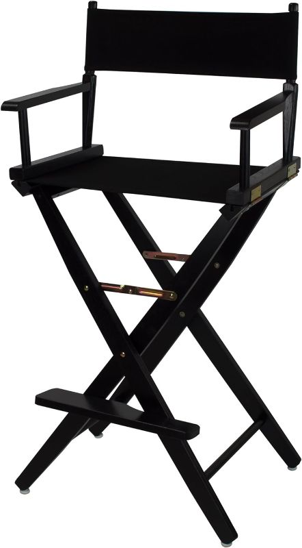 Photo 3 of 
American Trails Extra-Wide Premium 30" Director's Chair Black Frame with Black Canvas, Bar Height