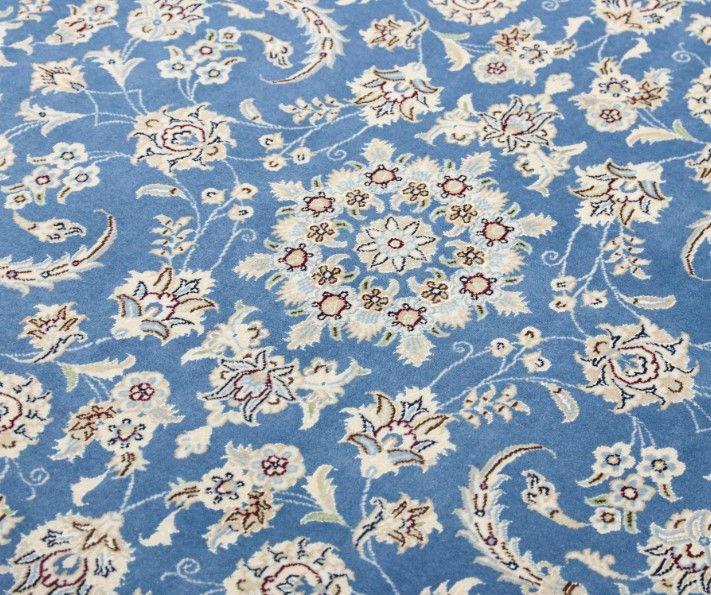 Photo 1 of 9x12'  non slip  blue/beige area rug 