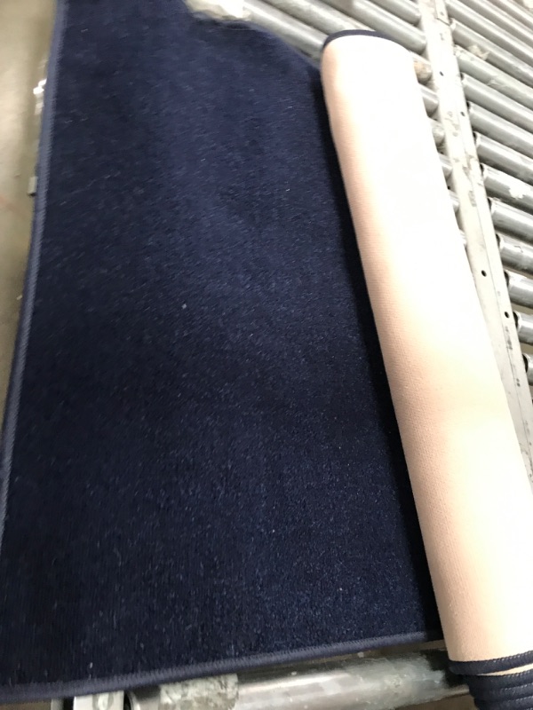 Photo 2 of 2'7x 8 '  navy blue Navy, Solid Design, Non-Shedding & Easy Care, 2-inch Thick Ideal for High Traffic Areas in Living Room, Bedroom