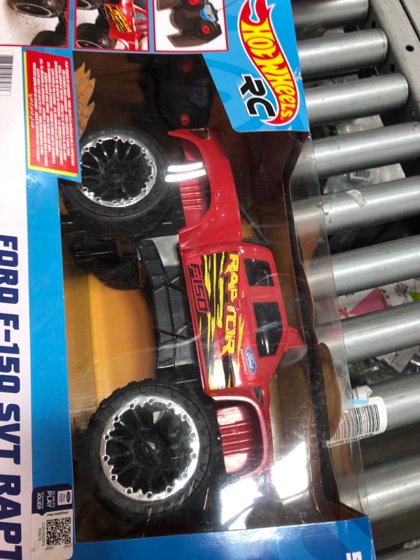 Photo 2 of ?Hot Wheels Remote Control Truck, Red Ford F-150 RC Vehicle With Full-Function Remote Control, Large Wheels & High-Performance Engine, 2.4 GHz With Range of 65 Feet HW FORD TRUCK RC