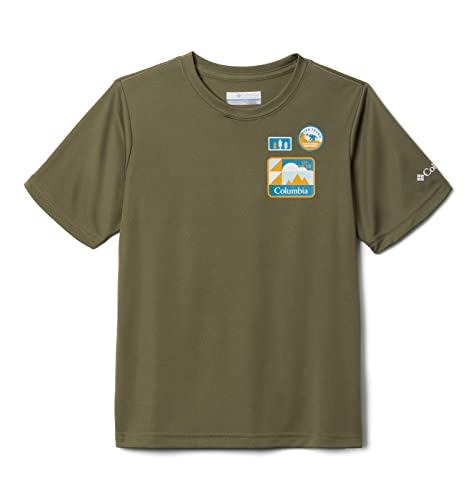 Photo 1 of Columbia Toddler Boys Grizzly Ridge Short Sleeve Graphic Shirt, Stone Green Patchy Print, 3T
