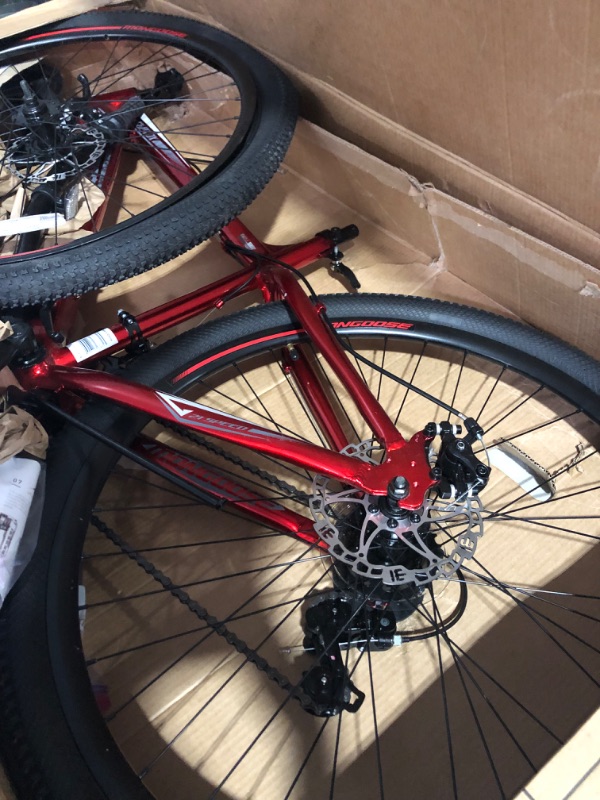 Photo 7 of [FOR PARTS, READ NOTES]
Mongoose Flatrock Youth/Adult Hardtail Mountain Bike, 24 to 29-Inch Wheels, 21-Speed Twist Shifters, 14.5 to 18-Inch Lightweight Aluminum Frame 18-Inch Frame Red