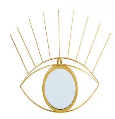 Photo 1 of 17 in. Gold Metal Glam Eye Wall Decor Accent Mirror
