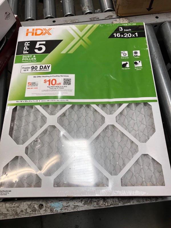 Photo 2 of 16 in. x 20 in. x 1 in. Standard Pleated Air Filter FPR 5 (3-Pack)