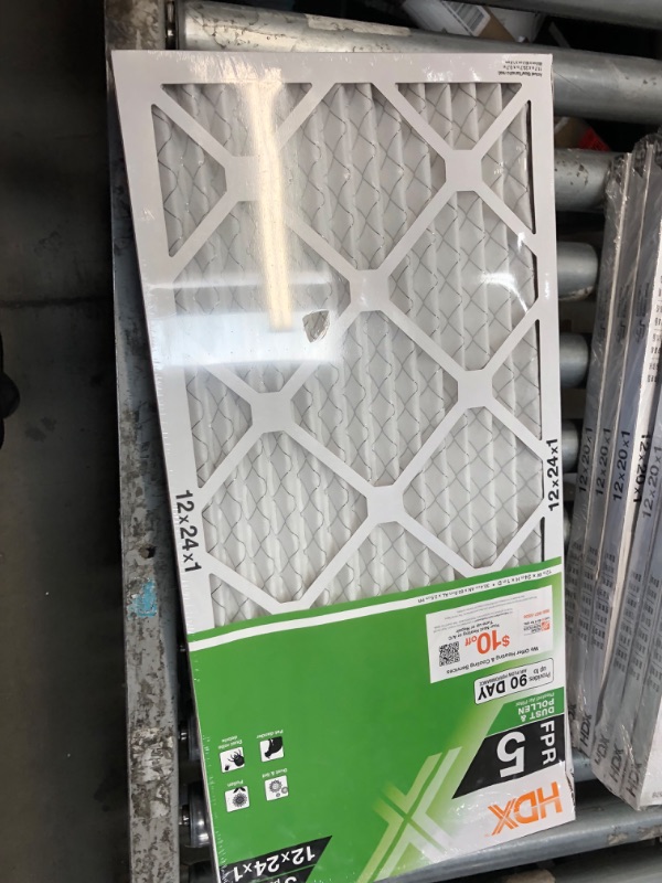 Photo 2 of 12 in. x 24 in. x 1 in. Standard Pleated Air Filter FPR 5 (3-Pack)