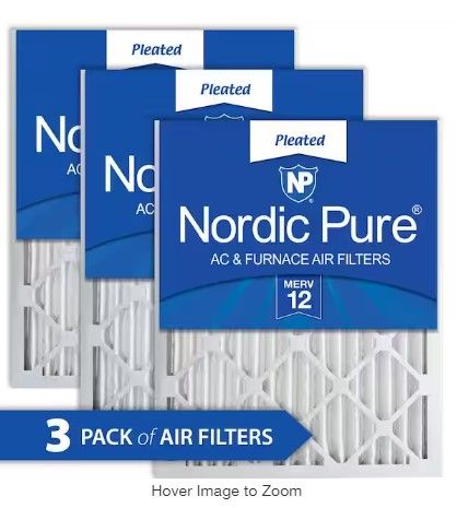 Photo 1 of 14 in. x 20 in. x 2 in. Allergen Pleated MERV 12 Air Filter (3-Pack)
