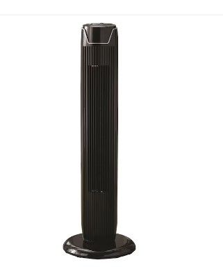 Photo 1 of Utilitech 36-in 3-Speed Indoor Black Oscillating Tower Fan with Remote