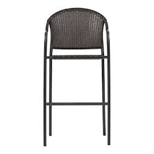 Photo 1 of **ONE CHAIR** Style Selections Pelham bay Wicker Stackable Matte Black Steel Frame Stationary Bar Stool Chair(s) with Woven Seat