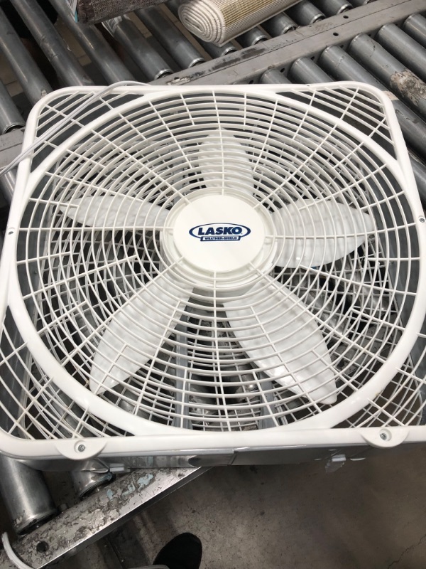 Photo 3 of Lasko 20? Weather-Shield Performance Box Fan-Features Innovative Wind Ring System for Up to 30% More Air, 20 Inch, 3720
