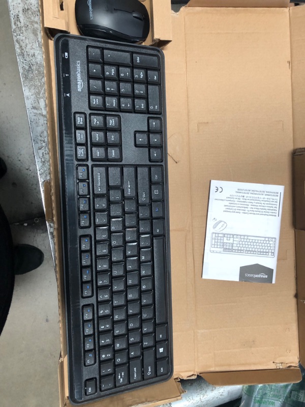 Photo 2 of Amazon Basics Wireless Computer Keyboard and Mouse Combo - Quiet and Compact - US Layout (QWERTY)