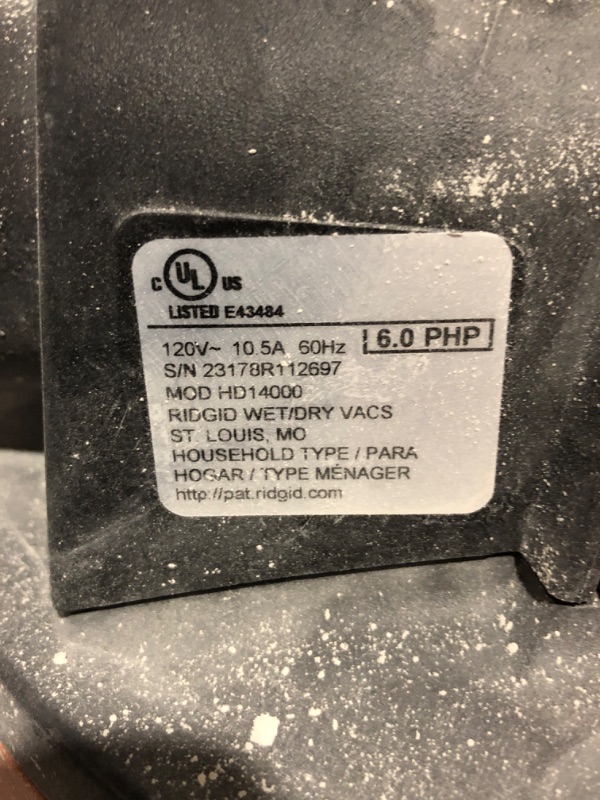 Photo 5 of 14 Gal. 6.0-Peak HP NXT Wet Dry Vac