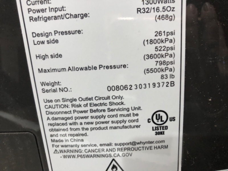 Photo 4 of Whynter ARC-14S 14,000 BTU Dual Hose Portable Air Conditioner with Dehumidifier and Fan for Rooms Up to 500 Square Feet, Includes Storage Bag, Platinum/Black, AC Unit Only
