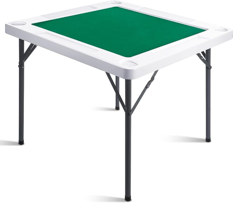 Photo 1 of **OPEN BOX LIKE NEW**  Thyle Folding Card Game Table, 34.65 Inches Foldable Mahjong Table Plastic
