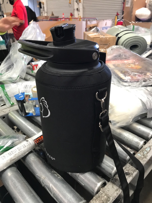 Photo 1 of BUZIO One Gallon Water Bottle Insulated, 128oz Stainless Steel Water Bottle, 18/8 Food-Grade Beer Growler with Carrying Pouch 