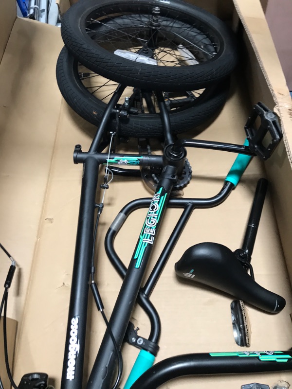 Photo 2 of Mongoose Legion Freestyle Kids BMX Bike, Entry Level Performance, Steel Frame, 16-20 Inch Wheels, Boys and Girls Black/Teal 20-Inch Wheels Legion L10 Bike