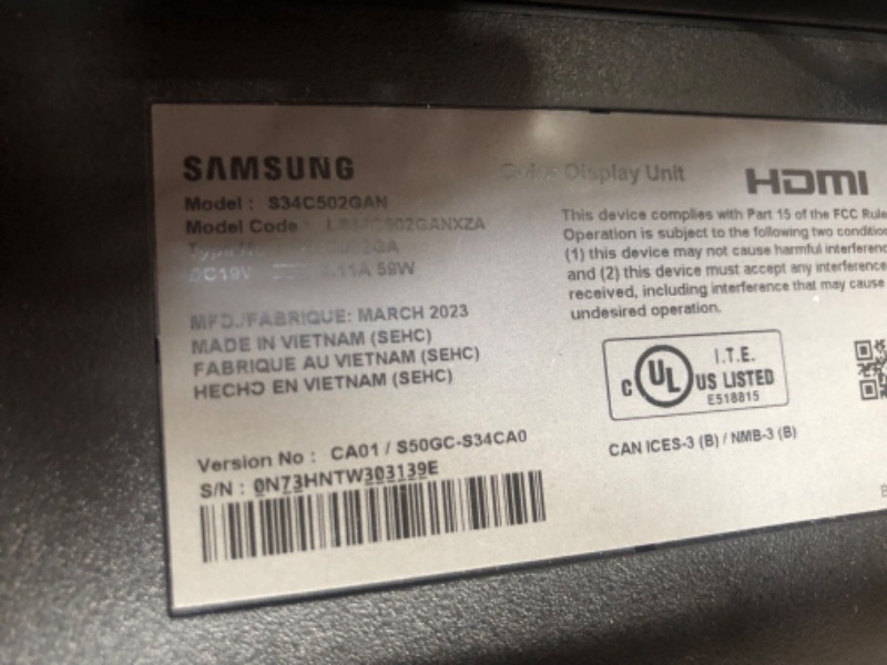 Photo 8 of SAMSUNG 34-Inch ViewFinity S50GC Series Ultra-WQHD Monitor, 100Hz, 5ms, HDR10, AMD FreeSync, Eye Care, Borderless Design, PIP, PBP, LS34C502GANXZA, 2023,Black 100Hz HDMI and DisplayPort