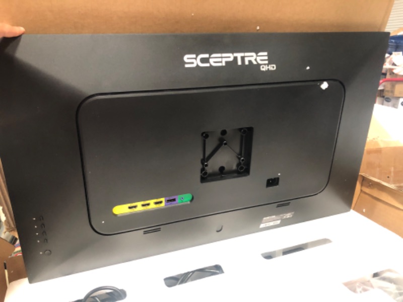 Photo 4 of Sceptre 32 inch QHD IPS Monitor HDR400 2560x1440 DisplayPort up to 144Hz 1ms 120% sRGB Height Adjustable, Build-in Speakers Gunmetal Black (E325B-QPN168) 32" IPS QHD