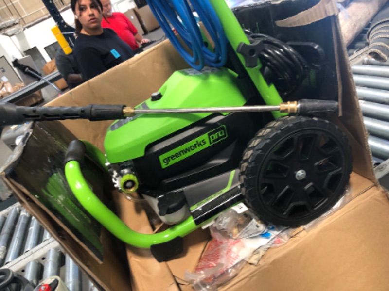 Photo 8 of * item used * functional * sold for parts *
Greenworks Pro 2300 PSI 2300-GPM-Gallons Cold Water Electric Pressure Washer