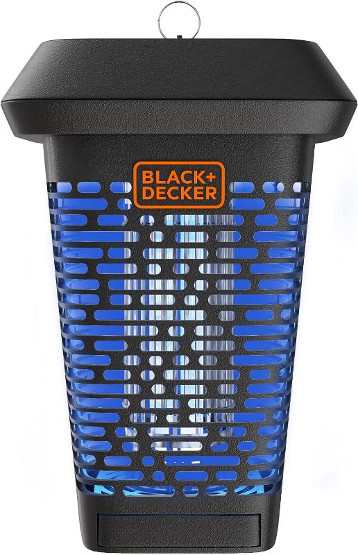 Photo 1 of BLACK+DECKER Bug Zapper, Electric UV Insect Catcher & Killer for Flies, Mosquitoes, Gnats & Other Small to Large Flying Pests, 1 Acre Outdoor Coverage for Home, Deck, Garden, Patio, Camping & More
