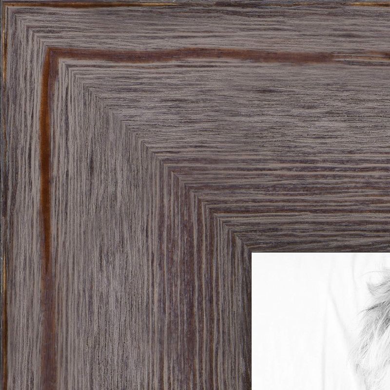 Photo 1 of 14x38 Inch Gray Picture Frame, This 1.75" Custom Wood Poster Frame is Grey - Distressed Wood