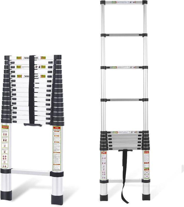 Photo 1 of * used item * 8 foot *
RIKADE Aluminum Ladder with Non-Slip Feet, Portable Extension Ladder for Household and Outdoor