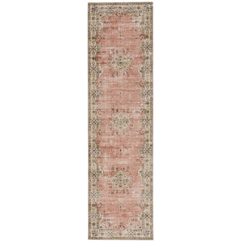 Photo 1 of 2'x8' Washable Blanton Rug Pink/Ivory - Linon
