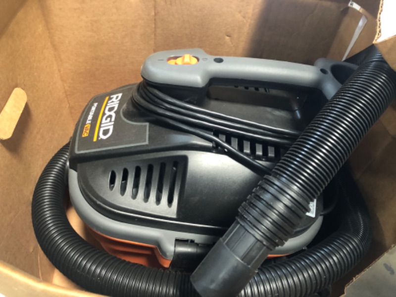 Photo 2 of 4 Gallon 5.0 Peak HP Portable Wet/Dry Shop Vacuum with Fine Dust Filter, Locking Hose and Accessories
