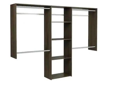 Photo 1 of **PARTS ONLY**  WOOD ONLY NO ADDITIONAL PARTS Closet Evolutio Essential Plus 60 in. W - 96 in. W Espresso Wood Closet System
