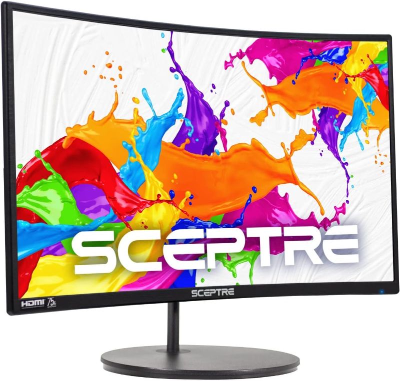 Photo 1 of Sceptre Curved 24" FHD 1080p Gaming Monitor 75Hz HDMIx2 VGA 98% sRGB R1500 Build-in Speakers, Machine Black 2022 (C249W-1920RN Series)
